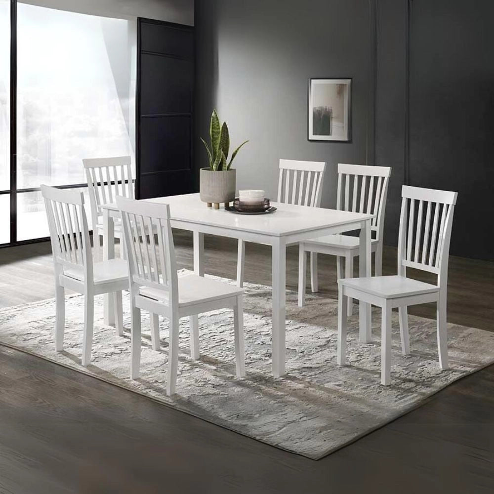 Tavolo Dori in legno colore bianco H 73.8x140x80 cm.
