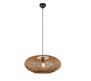 Lampada a sospensione, metallo e sisal, nero, D 52 cm, Hedda