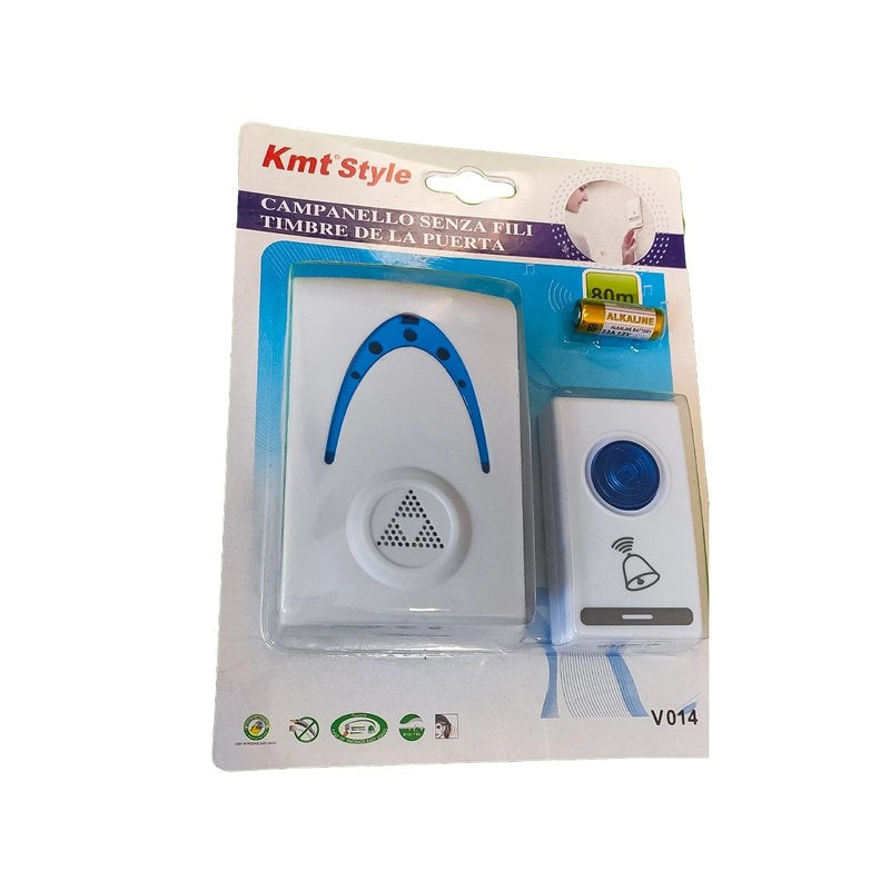 Campanello Senza Fili Alimentazione Con Pile 80 Metri Di Portata IP20 V014