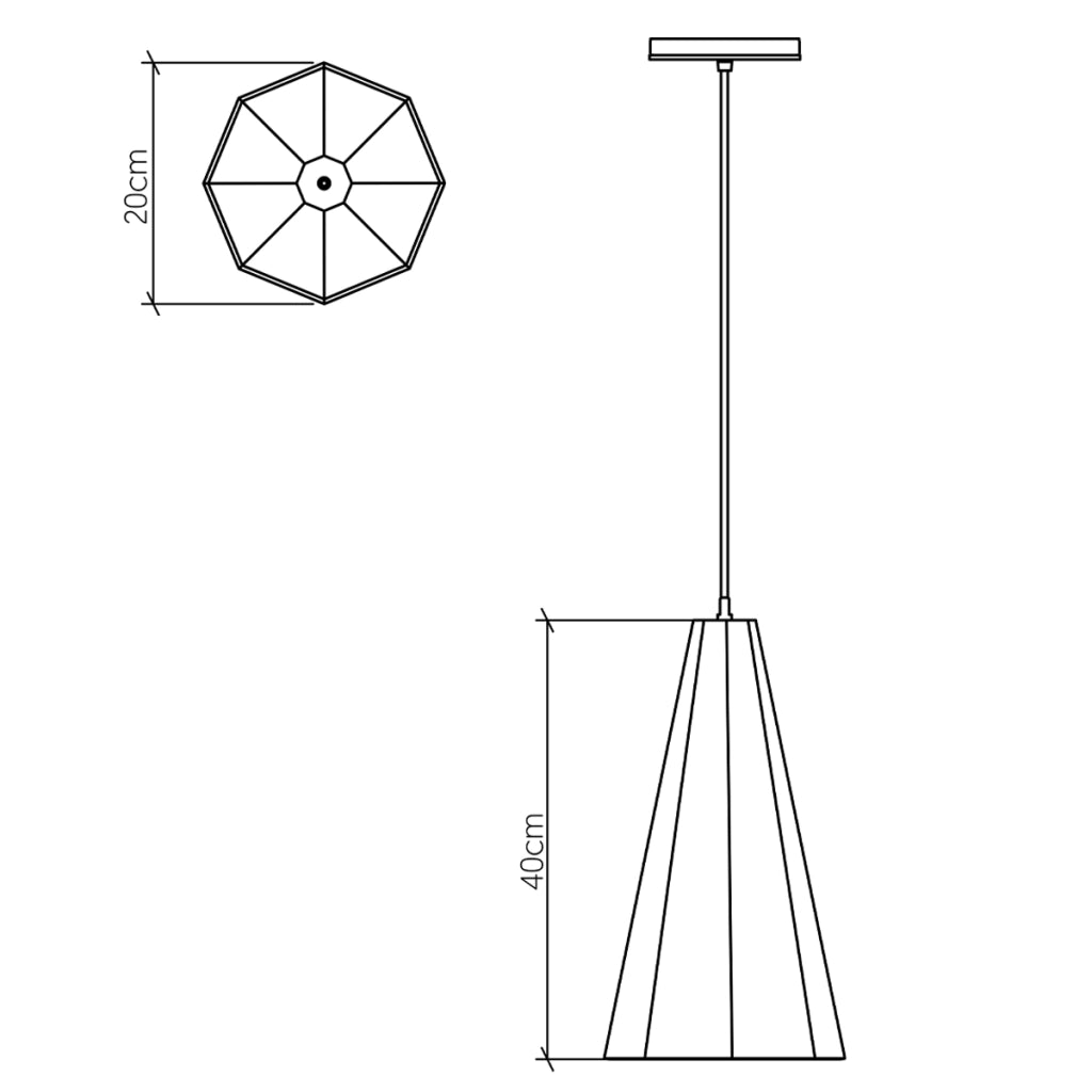 Lampada a sospensione conica teak Angular Quintiesse E27