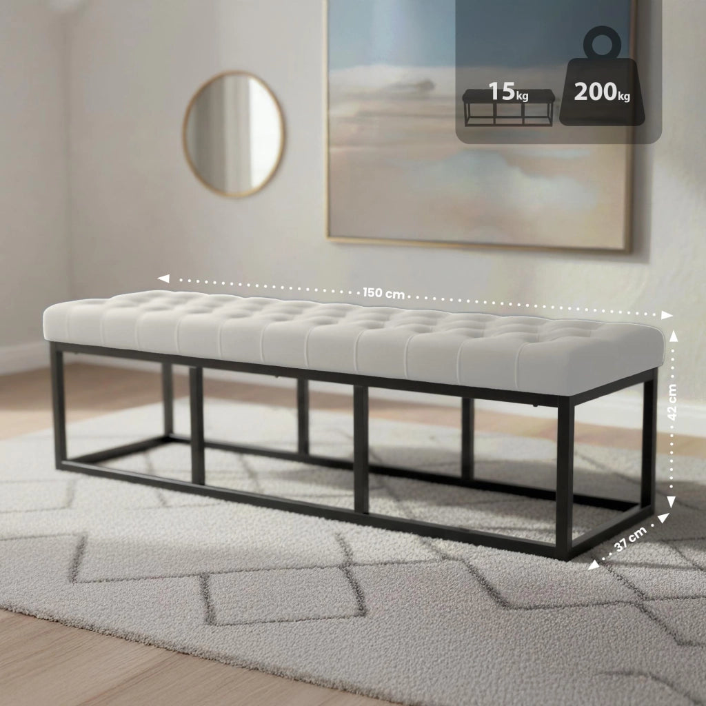 Panca Polson Velluto Nero 150 cm 4