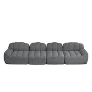 Divano modulare 4 posti senza struttura con seduta profonda; schienale ergonomico; in pile granoloso grigio