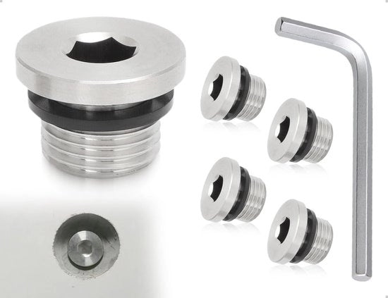 Stoppi Blindati 4 Pezzi - Stop Afdichtura 5 mm - Acciaio Inossidabile - Afdichtura - Chiave Inbus 5 mm - Afdichtura Forte - Stop Piastra