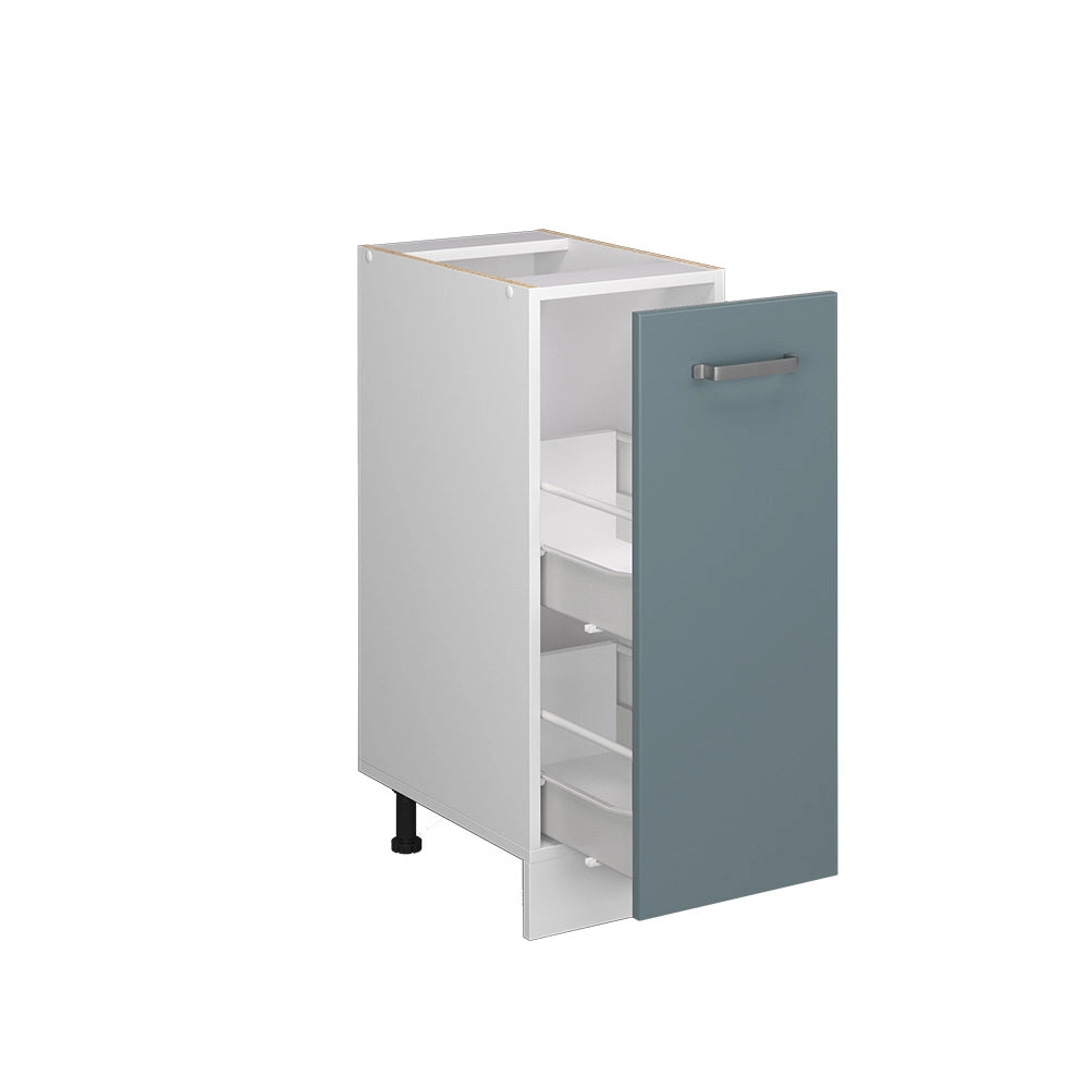 Armadio cucina dispensa alto R-Line Grigio-blu/Bianco 30 cm, PL Rovere Vicco