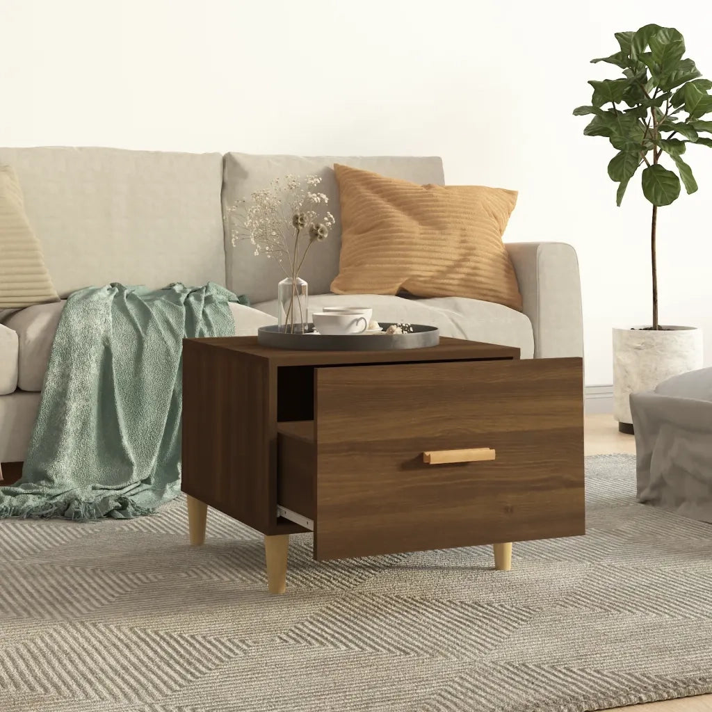 Tavolino da Salotto-Tavolino da soggiorno-Tavolo Rovere Marrone 50x50x40cm Legno Multistrato 173437