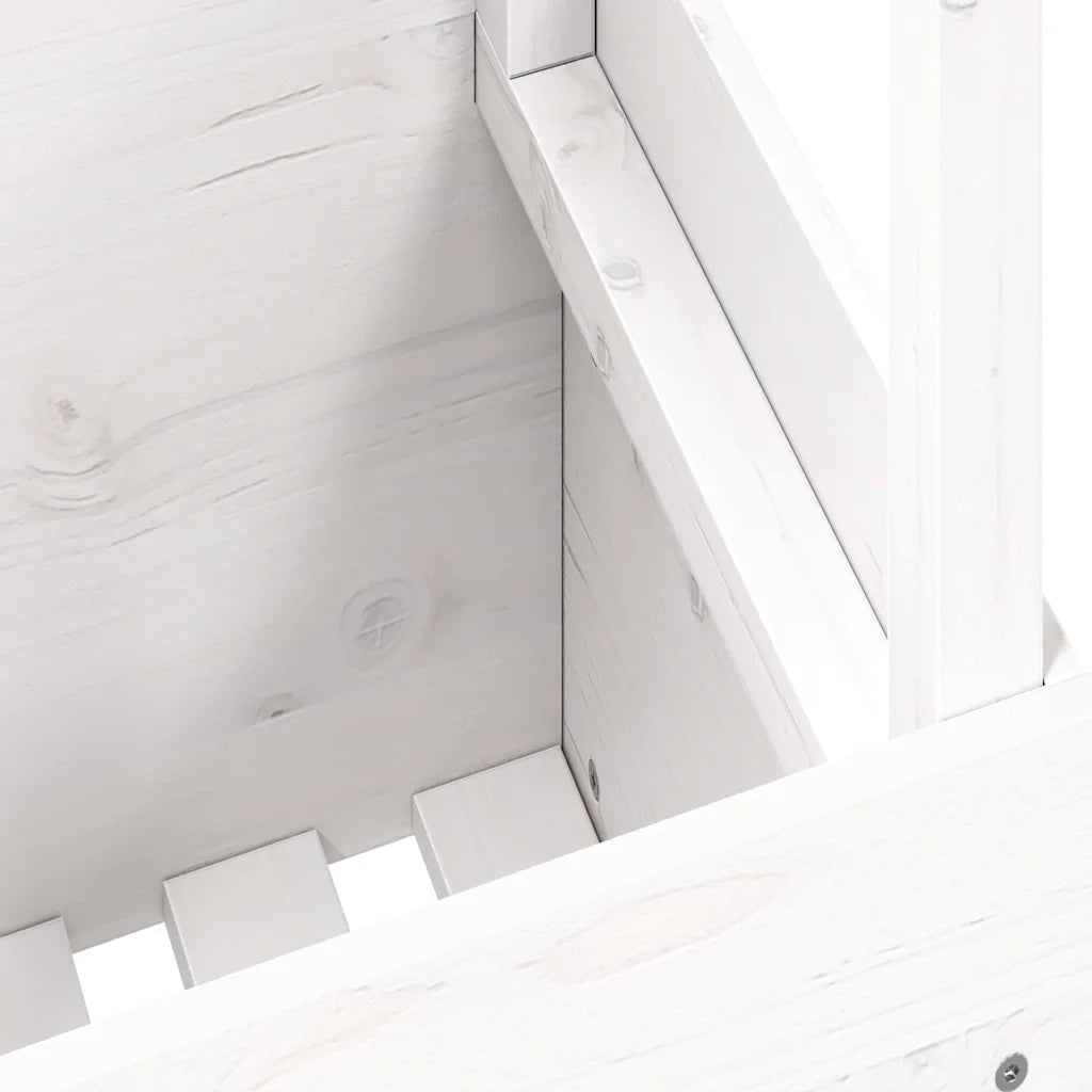 Tavolino da Giardino-Tavolo da Esterno Bianco 100x50x75cm in Legno Massello di Pino