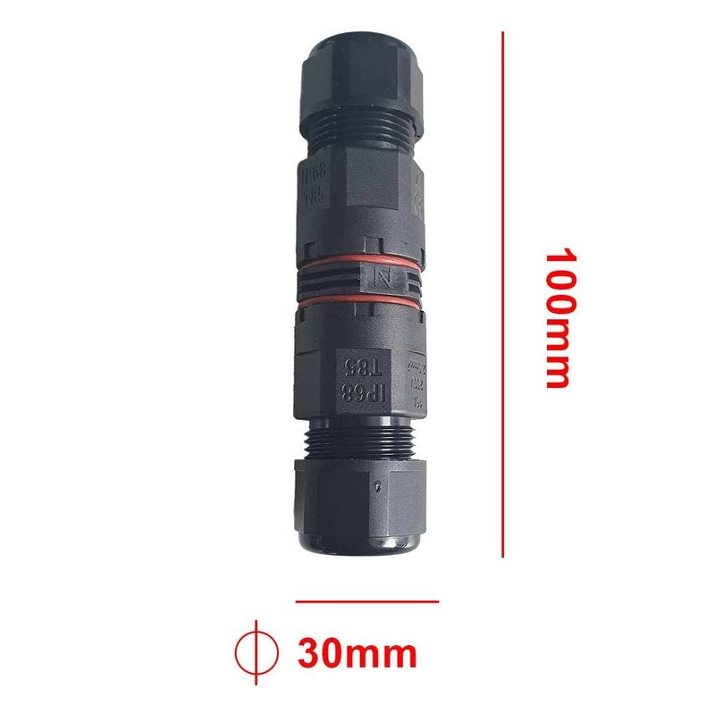 2 Connettori Veloce IP68 Forma I Manicotto Collegamento Cavo Esterno 3P 100x30mm