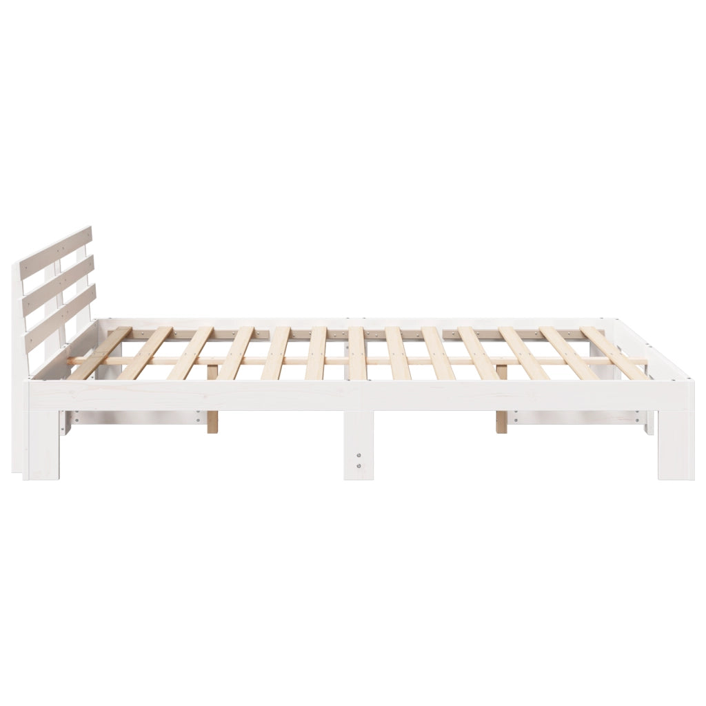 Struttura Letto Bianca in Legno Bianca Legno 150 x 200 cm