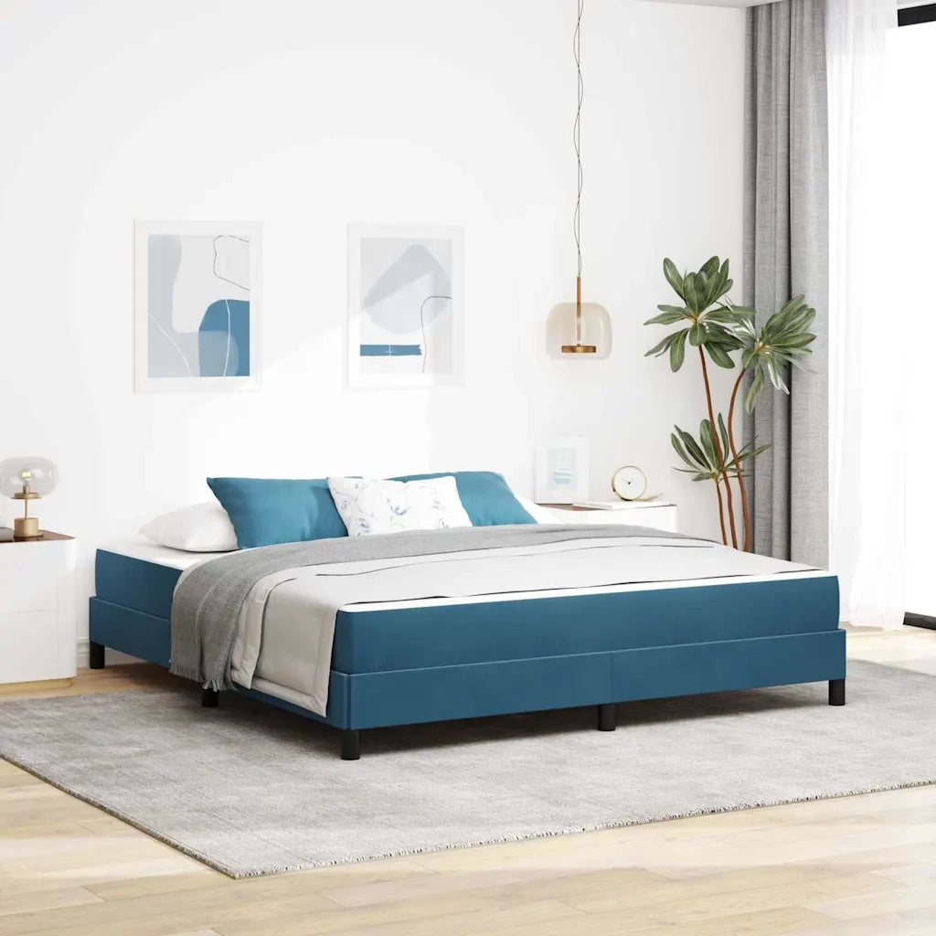vidaXL Letto box spring con materasso Blu Scuro 180 x 200 cm Velluto