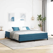 vidaXL Letto box spring con materasso Blu Scuro 180 x 200 cm Velluto