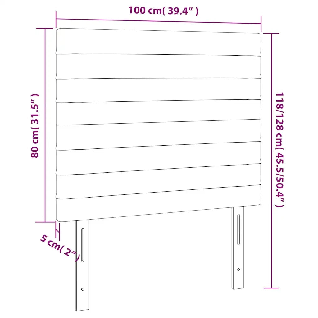 Testiera Blu Scuro 100x5x118/128 cm Velluto 3116518