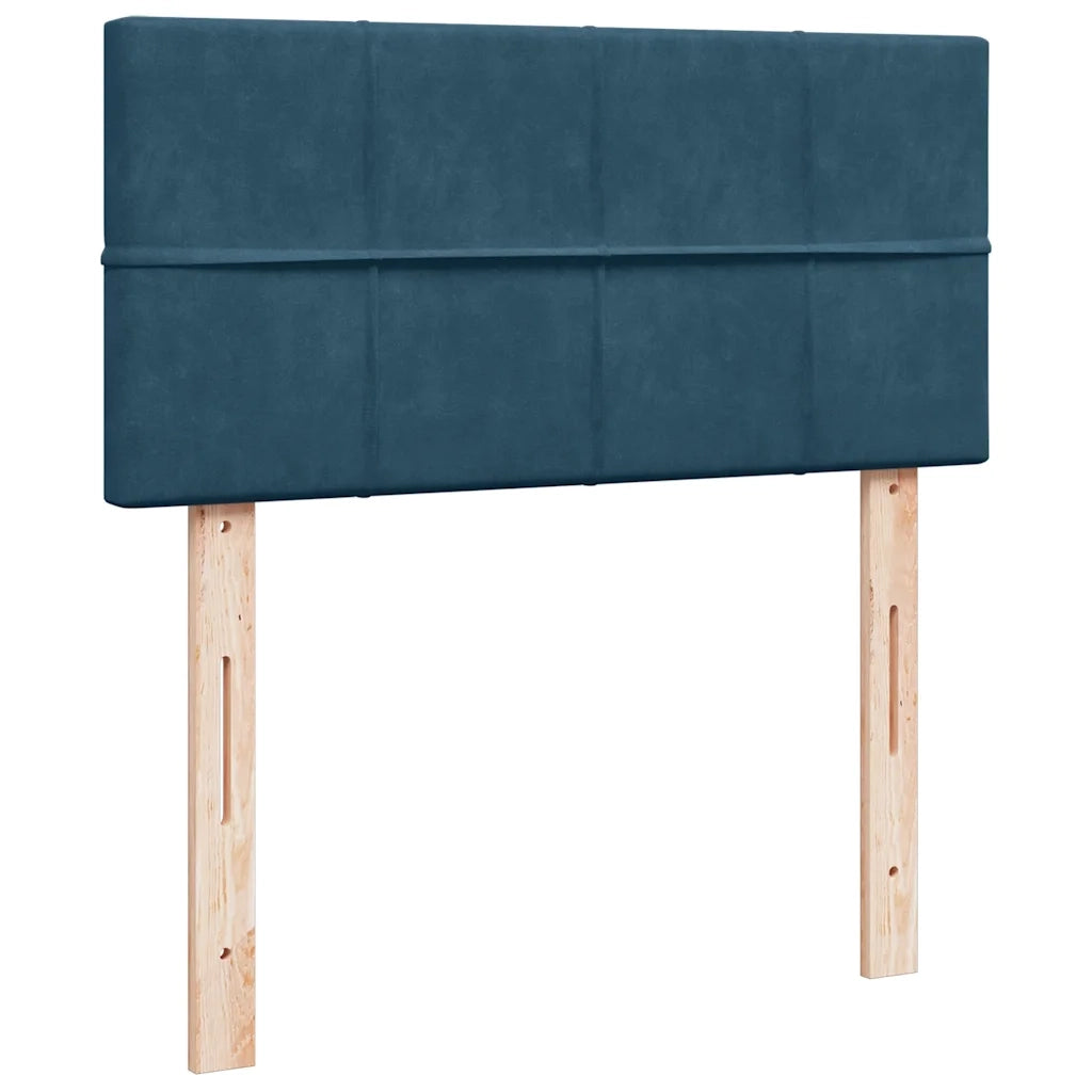 Pouf Letto con Materasso e LED Blu Scuro 80x200cm in Velluto
