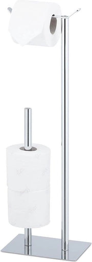 Supporto per wc in piedi per bagno - Dimensioni: 62 x 20 x 135 cm - Acciaio inox argentato