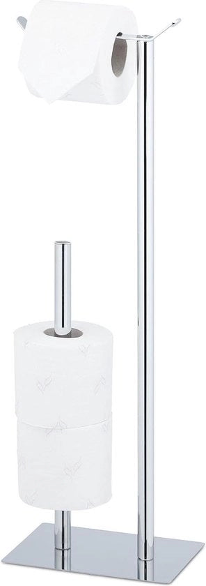 Supporto per wc in piedi per bagno - Dimensioni: 62 x 20 x 135 cm - Acciaio inox argentato