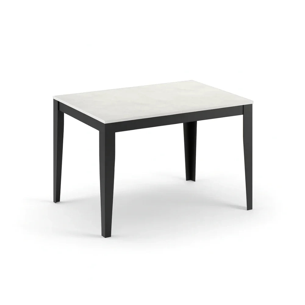 Tavolo da pranzo allungabile effetto cemento bianco Moon 156-316x90 cm fino a 12 posti Made in Italy | Duzzle
