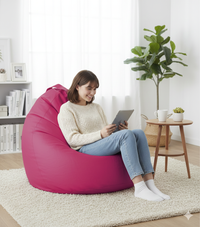Poltrona a Sacco Pouf in Similpelle fucsia Avalli