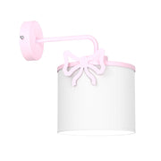 Applique Sweet bianca con nastro rosa 1xE27 Luminex