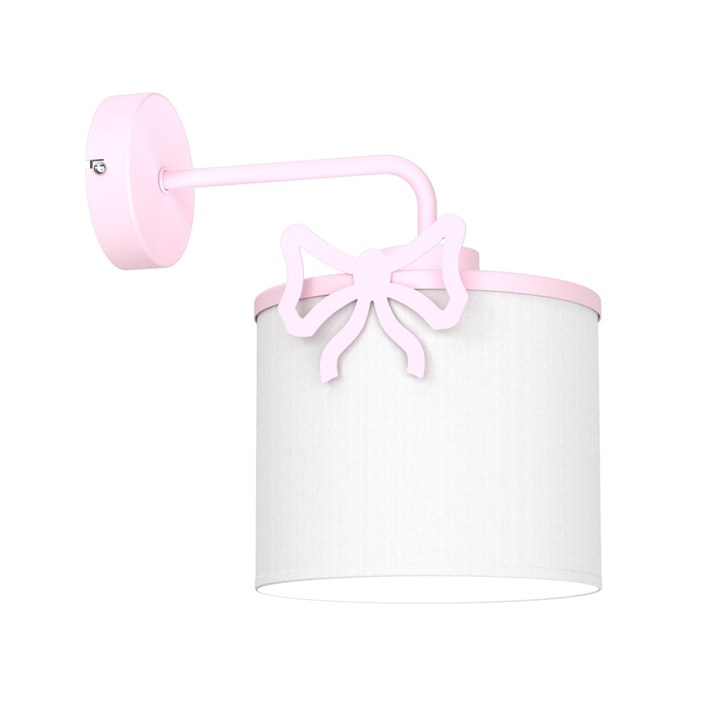 Applique Sweet bianca con nastro rosa 1xE27 Luminex