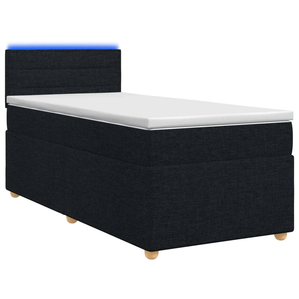 Letto box spring con materasso Nero 90 x 200 cm Tessuto 3452326