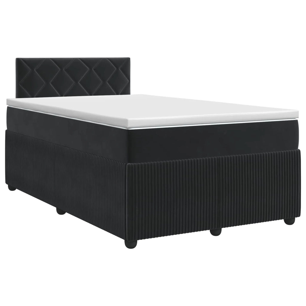 Letto box spring con materasso Nero 120 x 190 cm Velluto 3451645