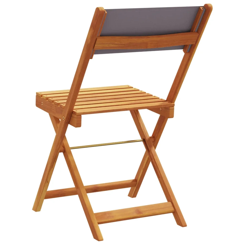 Sedie Giardino Pieghevoli 4pz Antracite Tessuto Legno Massello 3214613