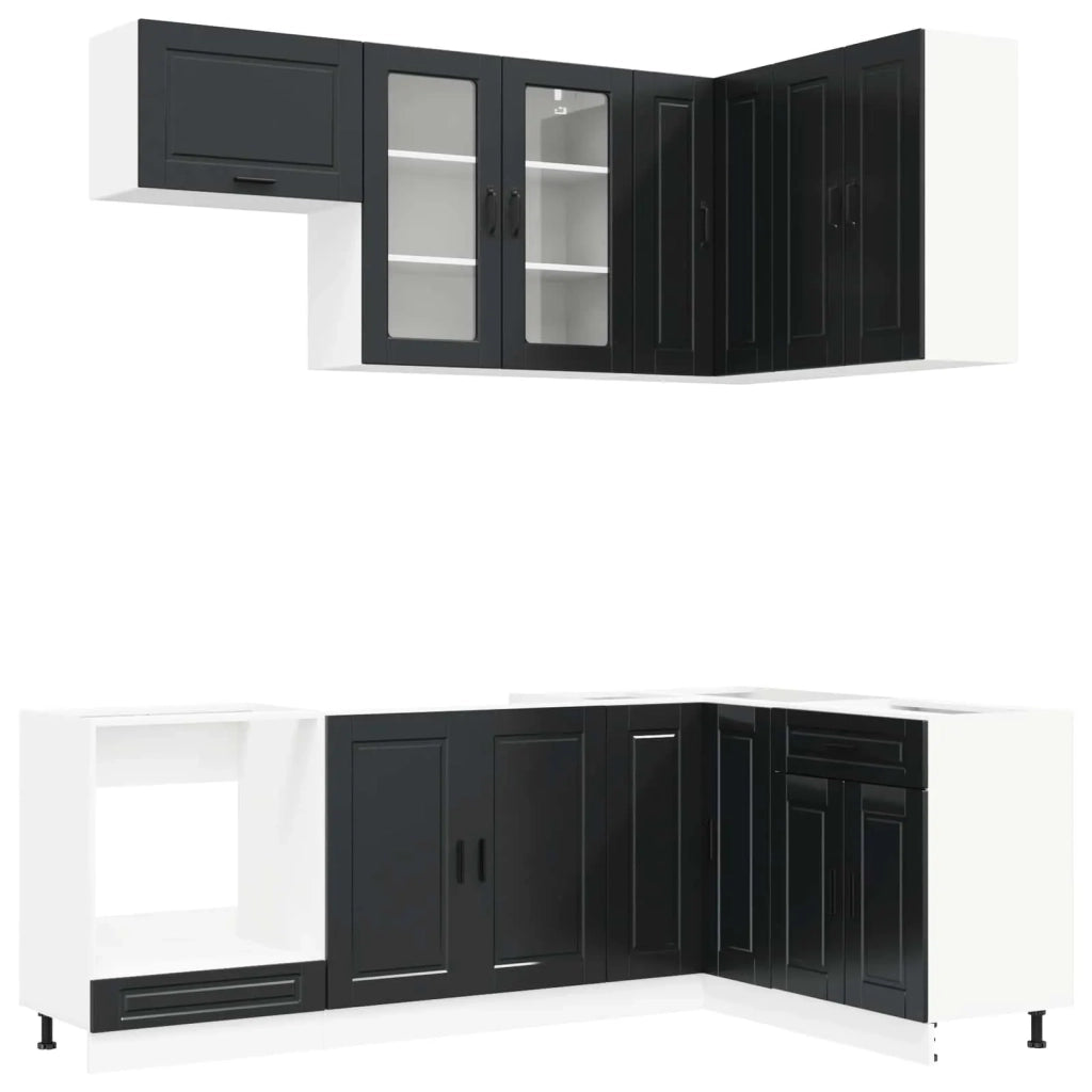 Unità Cucina PORTO 8 pcs Nero Legno ingegnerizzato 3438488