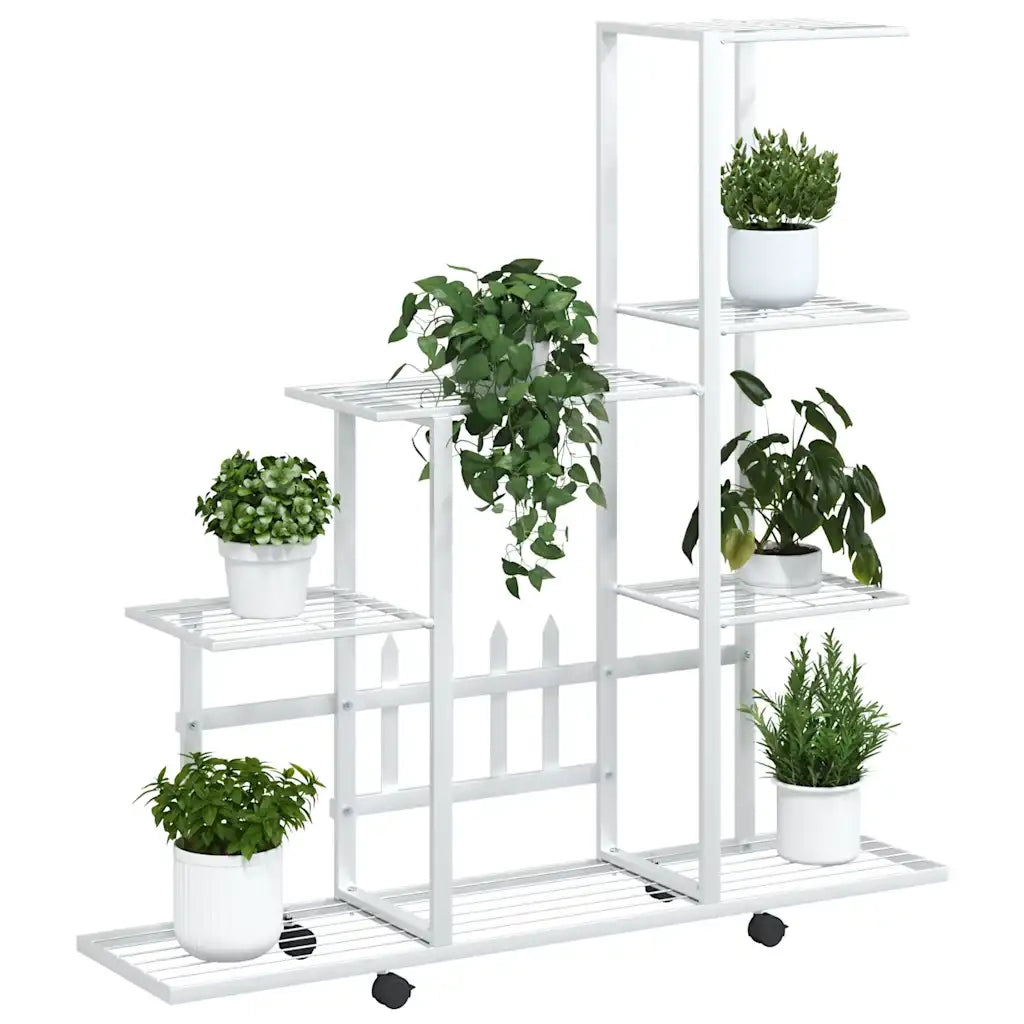 Portapiante con Ruote 94,5x25x92,5 cm Bianco in Metallo cod mxl 63117