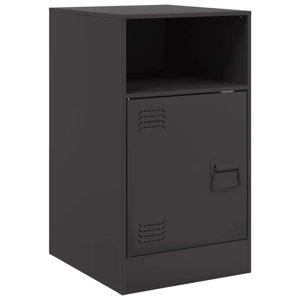 Comodino Nero 34,5x39x62 cm in Acciaio