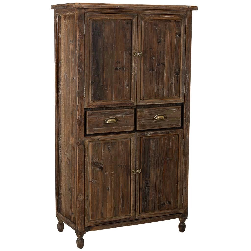 Armadio in legno 4 ante e 2 cassetti 90x45x160h cm