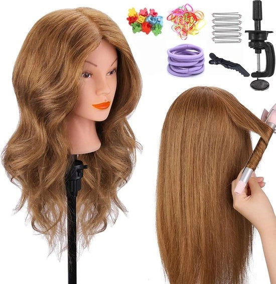 Capigliatura di Pratica - Capo di Pratica - Capigliatura con Capelli Reali - Capelli Umani - Capo di Pratica