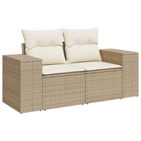 Set Divano da Giardino da 8 Pezzi con Cuscini Rattan PE Beige Acacia