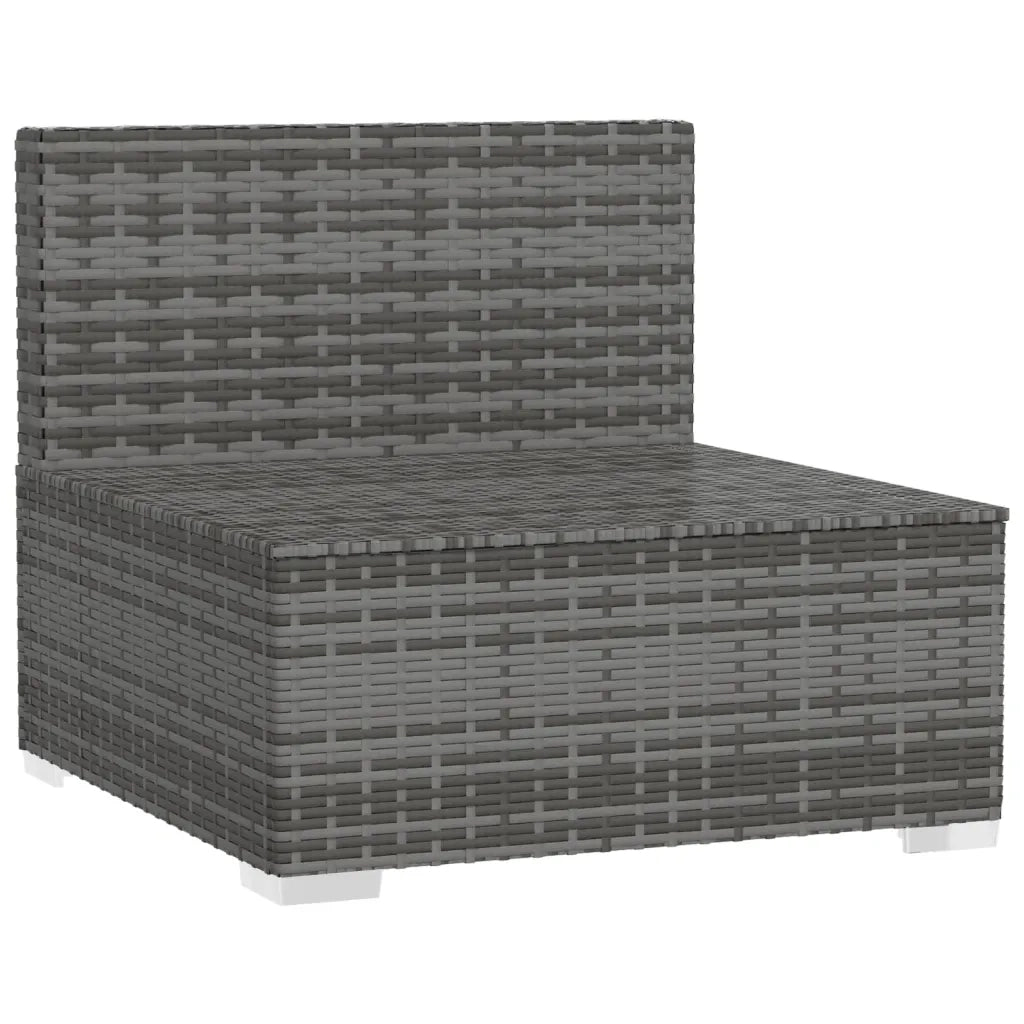 Divano a 3 Posti con Cuscini in Polyrattan Grigio cod mxl 39787