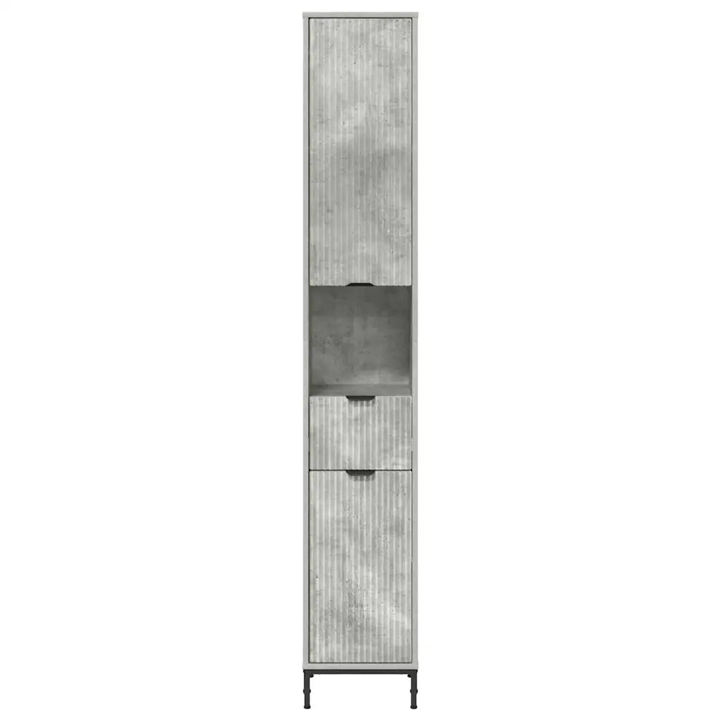 Mobile da Bagno con cassetto Grigio cemento 31,5 x 33 x 190 cm