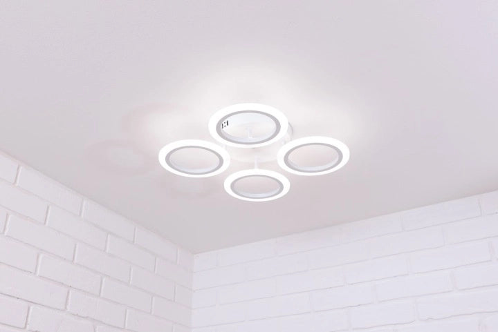Lampada da soffitto LED 4 anelli bianca Vargo 48W