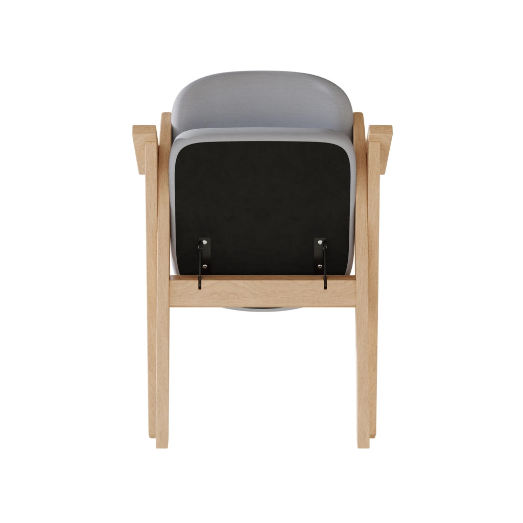 Set di 4 sedie da pranzo pieghevoli con braccioli in legno grigio