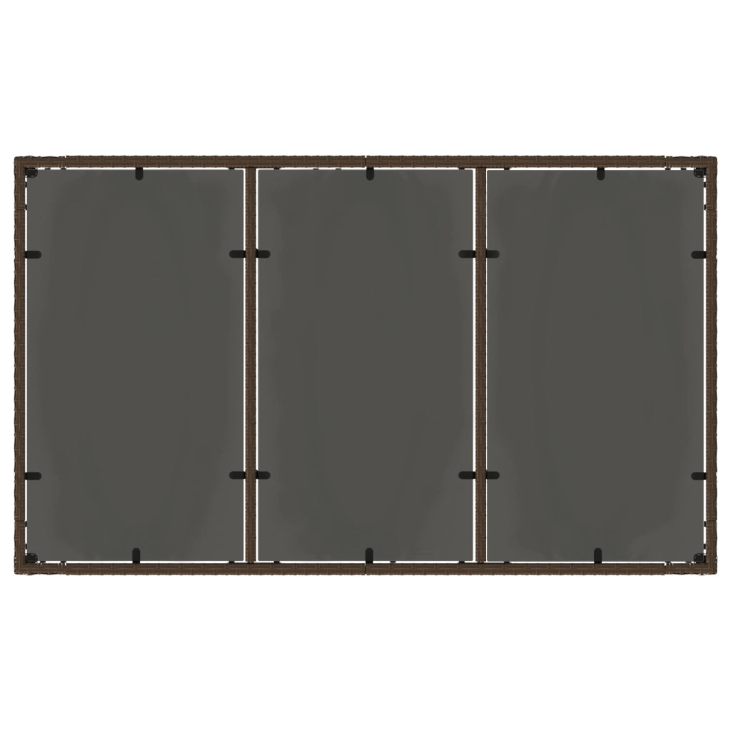 Set da Pranzo da Giardino a 5 Pezzi con Cuscini Rattan Polietilene Marrone