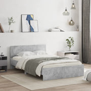 Giroletto con Testiera-Struttura Letto con testiera Grigio Cemento 135x190 cm