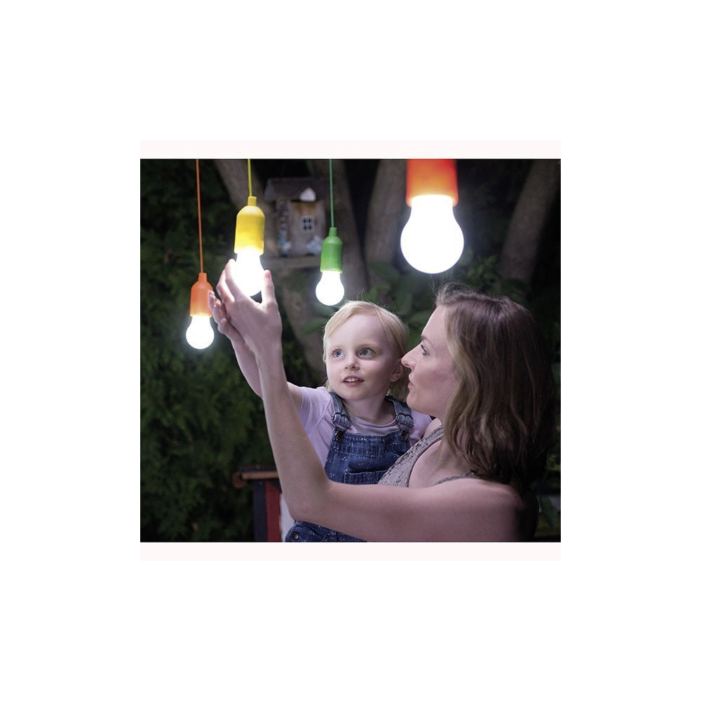 Trade Shop - Lampadina Lampada Luce A Led A Batterie Portatile Antiurto Con Corda Senza Fili -