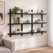 Scaffale da parete Rovere Nero 102 x 13,5 x 58 cm 8020365