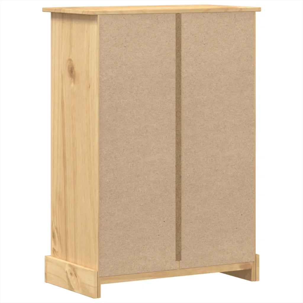 Cassettiera Corona 80x43x114 cm in Legno Massello di Pino