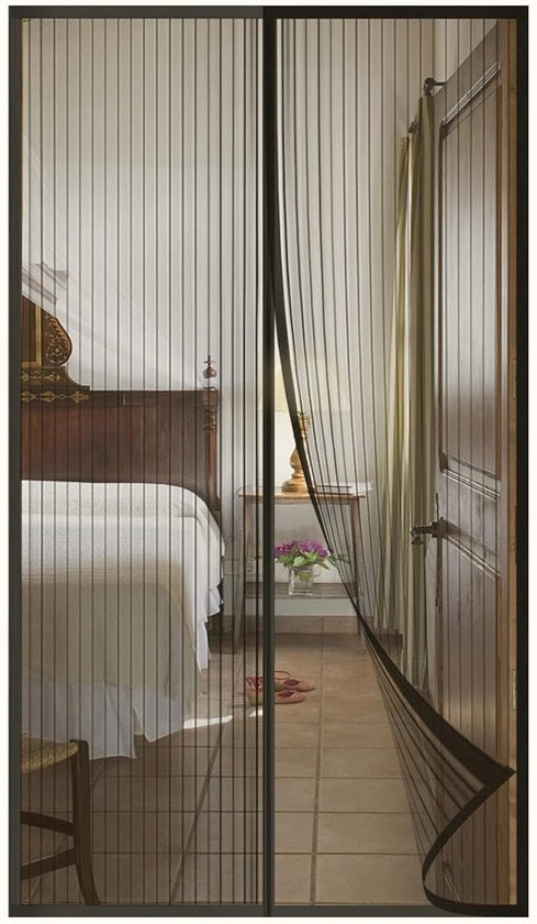 Veloce schermo magnetico per finestra - Protezione insetti - 150 x 220 cm - Nero