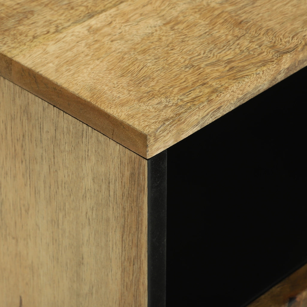 Comodino 50x33x60 cm Legno Massello di Mango