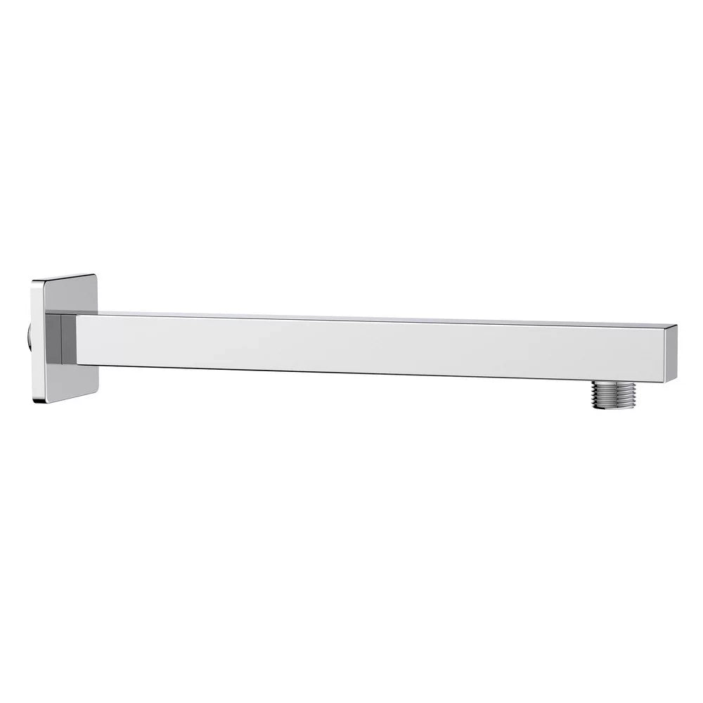 Braccio doccia quadrato con rosone lungo 30 cm