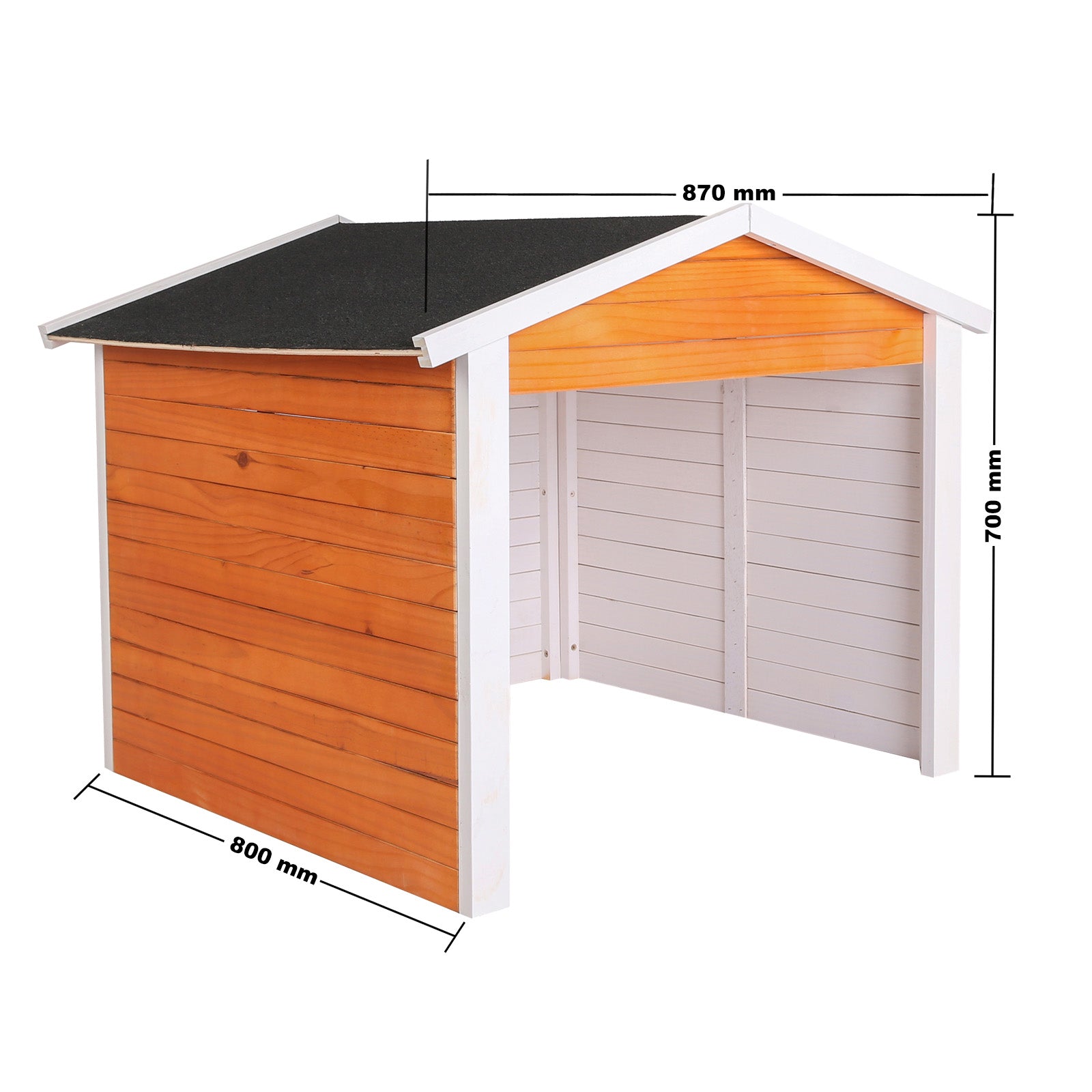 Garage robot tagliaerba, legno 87x80x70 cm, Copertura per rasaerba con tetto bitumato