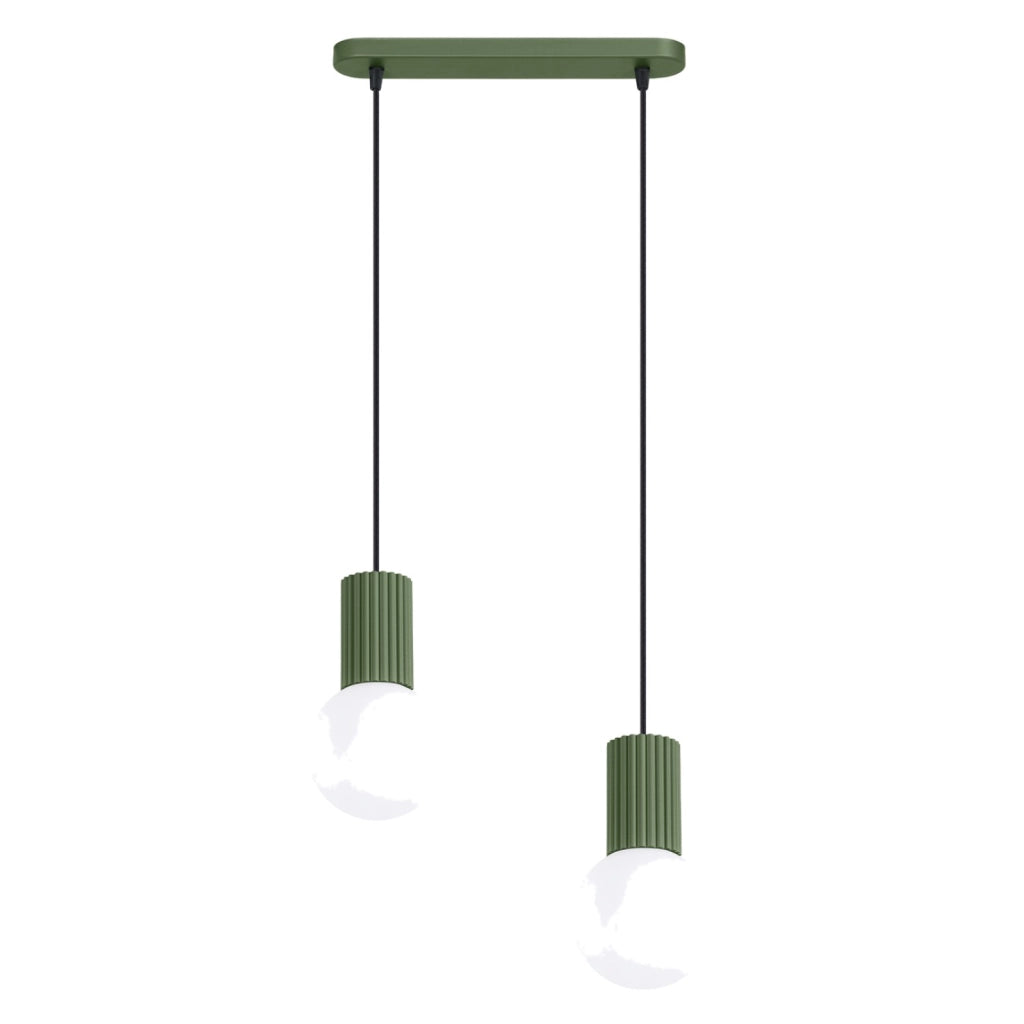 Lampada a sospensione HALO 2L verde oliva