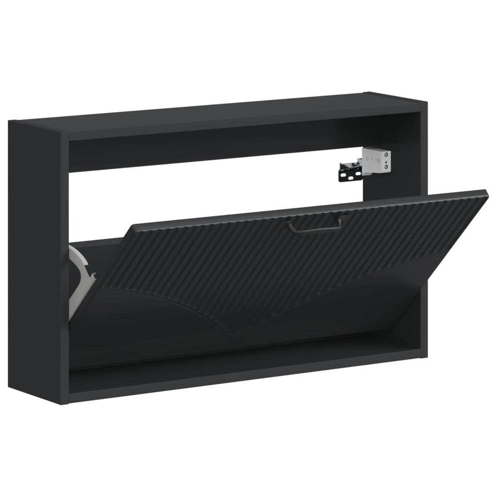 Mobiletto per Scarpe da Muro HOORN 71 x 17 x 43 cm Nero 897286