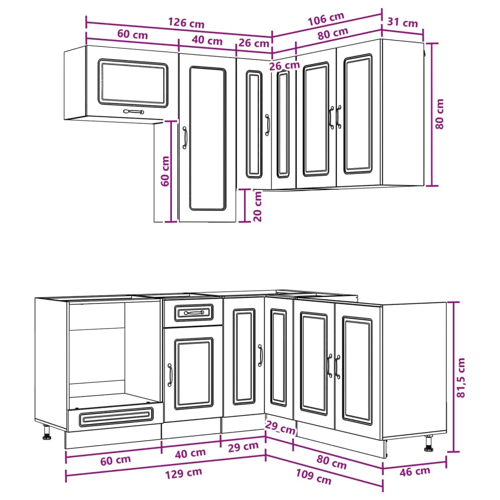 Unità Cucina KALMAR 8 pcs Rovere Artigianale 3438390