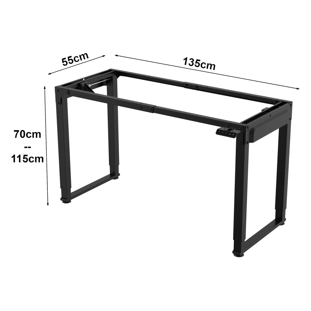 Gamba elettrica per tavolo con altezza regolabile in acciaio legato altezza 70-115 cm nera 03_0010263