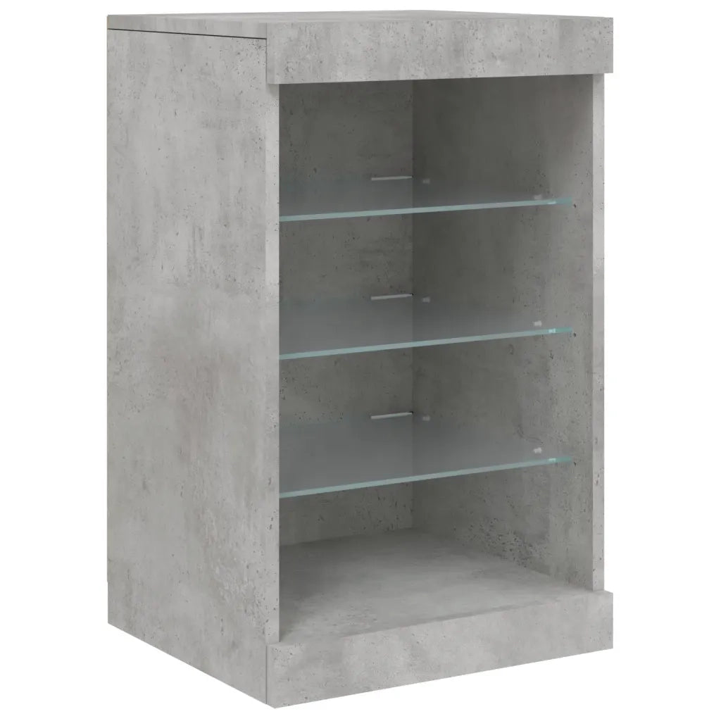 Credenza | Madia | Buffet da pranzo | Armadio da pranzo con Luci LED Grigio Cemento 123x37x67 cm