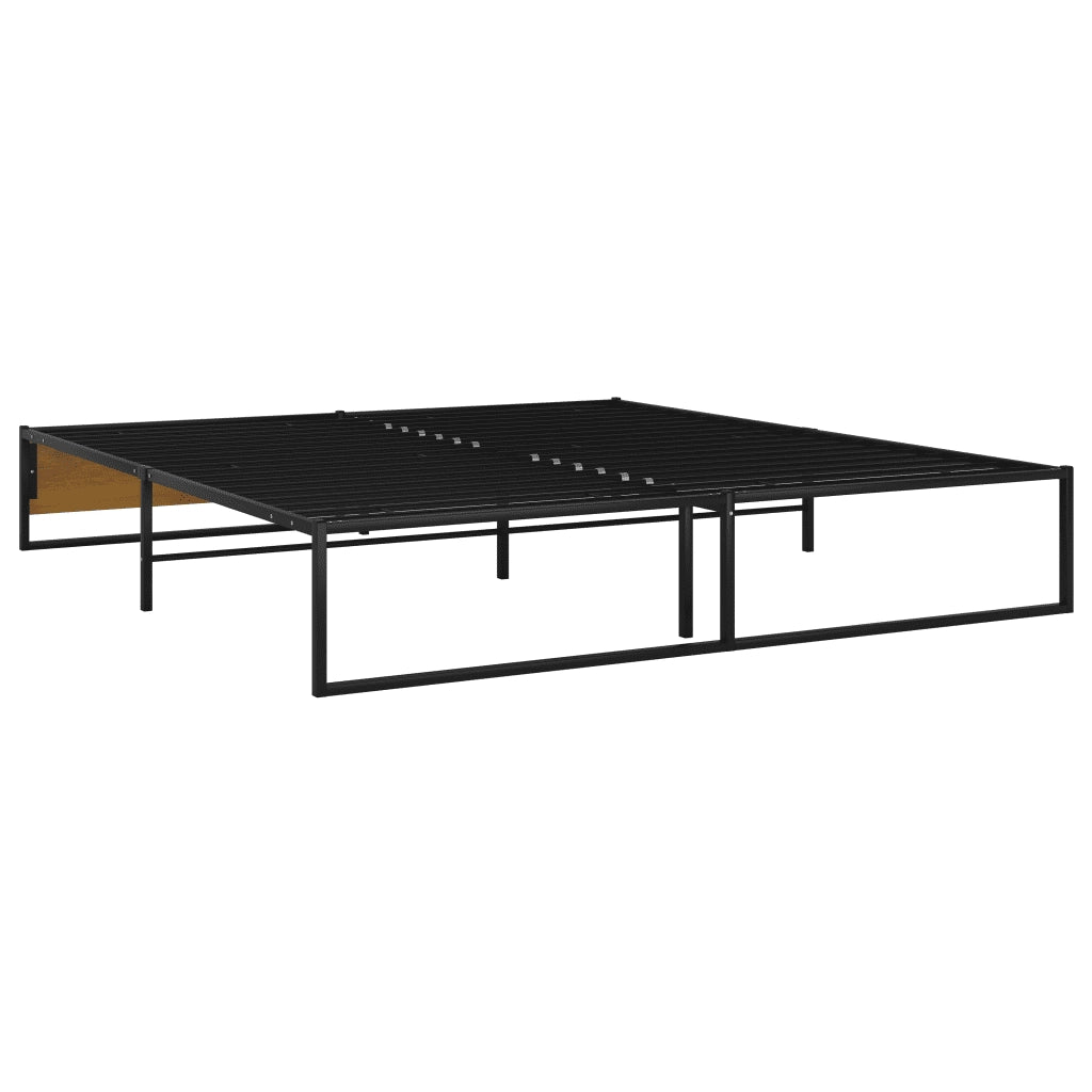 Giroletto-Struttura Letto Nero in Metallo 200x200 cm 203662